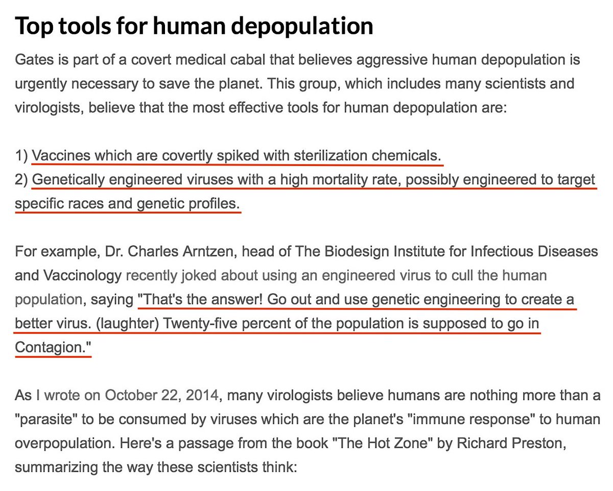 Gates Is Part Of A Covert Medical Cabal. Their Most Effective Tools For Human Depopulation?Vaccines Spiked With Sterilization Chemical And Genetically Engineered Viruses With High Mortality Rate, Engineered To Target Specific Races And Genetic Profiles. #QAnon  #Vaccine  @potus