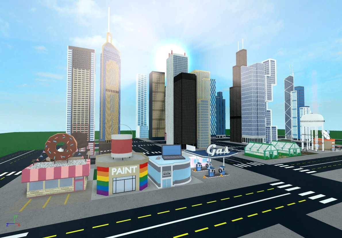 Brokenbonerblx On Twitter The Skyscrapers Were Made With Roblox There Might Be A Mesh Or Two In The Other Buildings - how to make buildings in roblox studio