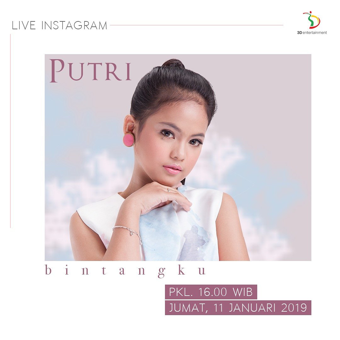 Yuk, ngobrol bareng @da4_putri03 tentang single terbarunya "bintangku" di Instagram Live <a href="/3dent_id/">3D Entertainment</a> jam 16.00 WIB!
Kira-kira kamu mau nanya apa nih?? #LIVEINSTAGRAM
#Bintangku