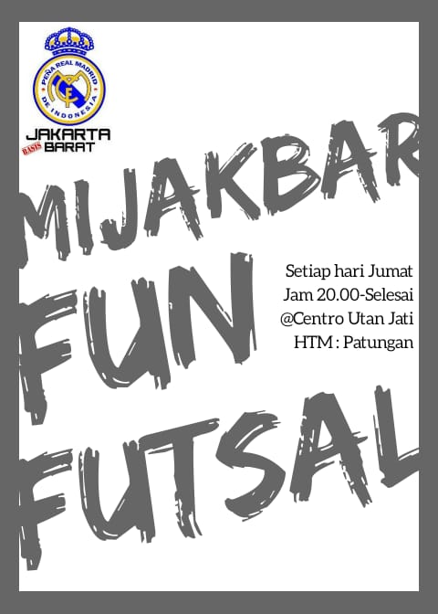 Ramekuen mads!!!
Terbuka untuk member non member juga umum..@Madrid_IndoJKT
#FutsalPRMI
#skillbelakanganygpentingfun 
#halamadrid