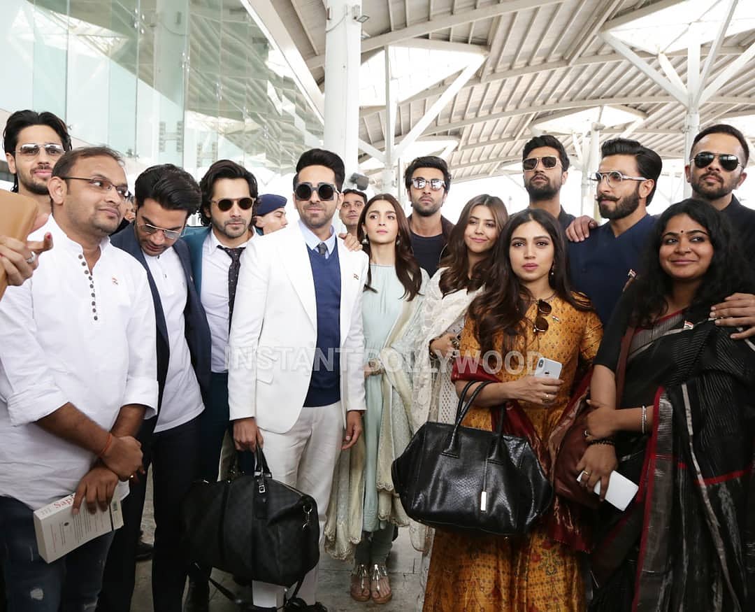 BollywoodMascot's tweet photo. Too much talent in one pic!!  Vote your fav.

#bollwoodcelebs #bollwoodnews #bollywoodactress #bollywoosupdates #Bollywood  #ranbirkapoor #RanveerSingh #rohitshetty #varundhawan #siddharthmalhotra #KaranJohar #rajkumarrao #ayushmannkhurrana #bhumipednekar #VickyKaushal https://t.co/x8KDgq9dVI