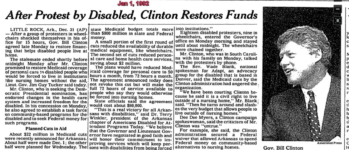 32. When he was governor, he tried to cut funding on the disabled.