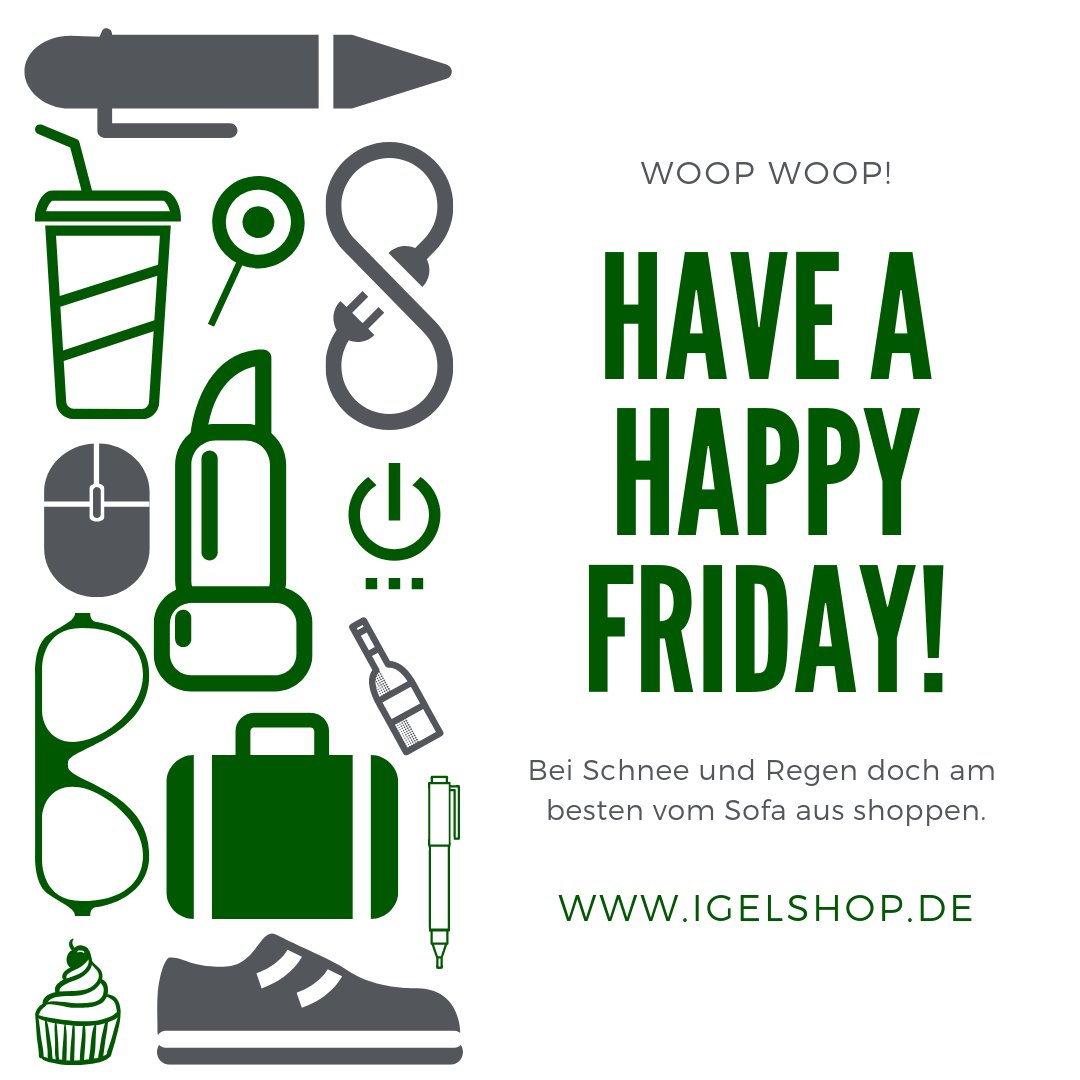 Wer will bei diesem Wetter schon vor die Tür? Richtig, niemand! Dann ab aufs Sofa und bequem bei uns online shoppen. Viel Spaß und ein schönes Wochenende. igelshop.de
#igelshop #shopping #weekend #werbemittel #werbeartikelbedrucken