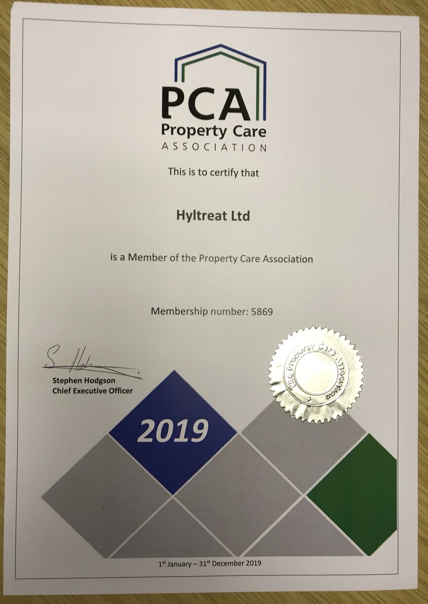 We received our 2019 Property Care Association membership certificate today. We are proud to be a member of our industries trade association.  #damp #woodworm
