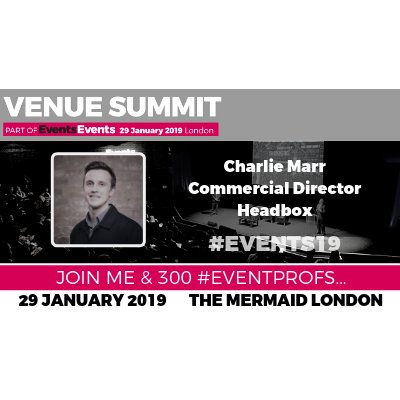 #Events19 - First of the <a href="/HeadBox/">HeadBox</a> double act giving the Venue Summit technology update 'The Rise of 3D Venue Tours: The main features and benefits of this new technology', we are pleased to welcome Charlie Marr 
bit.ly/2FllgOA