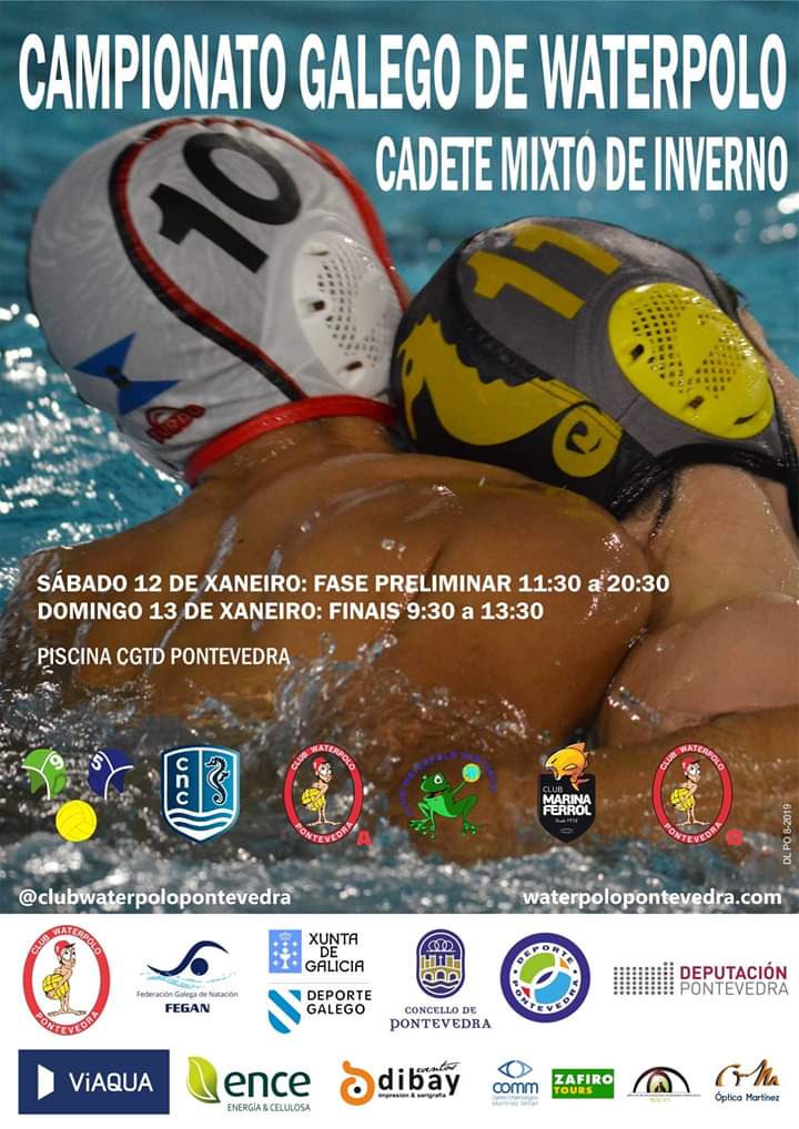 📆 AXENDA| Esta fin de semana dispútase na piscina do CGTD de Pontevedra, o Campionato Galego de wáter-polo cadete mixto de inverno. Forza e sorte!! 🍀 👉 bit.ly/2Ce5ro6