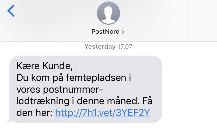 LigaNormann's tweet photo. @postnorddk - heads up for a new scam coming from your account... if before I was satisfied with your services- this pissed me off! Let your customers know that this is happening... https://t.co/klOkGILA1T
