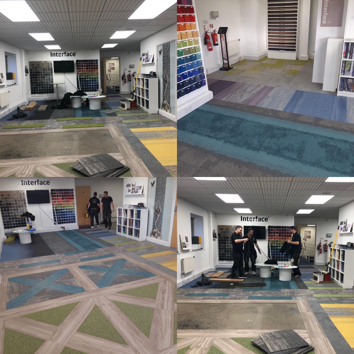 lisamacjfloors's tweet image. It’s all coming together, almost there! I can’t wait to see it all finished on Monday! @InterfaceInc showroom, Bristol is nearly ready! 👌🏼 #carpettile  #lvt #modularflooring