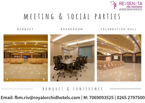 RegentaInn's tweet photo. A delightful venue to #celebrate your Blissful occasions
And a state of the art #Banquet Hall with all the modern facilities 4 ur #corporate meets.
#Booking Call :+91 7069093525 |+91 265 2797500
#RegentaInn #Vadodara
Ved Transcube Plaza, Central Bus Terminal, #Vadodara
#Gujarat https://t.co/fHqzGhj79J