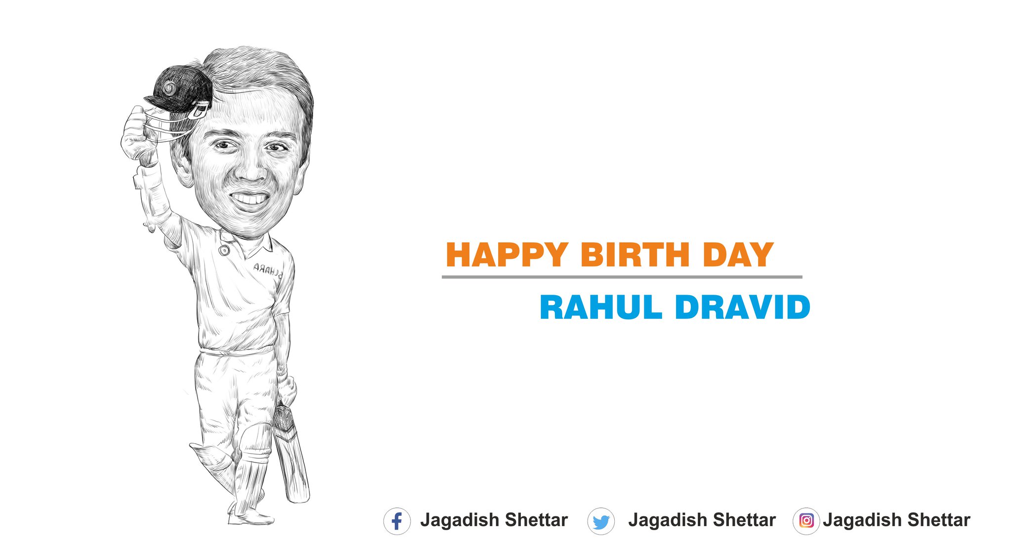 Happy Birthday to the \Wall of Indian Cricket\ Rahul Dravid! 