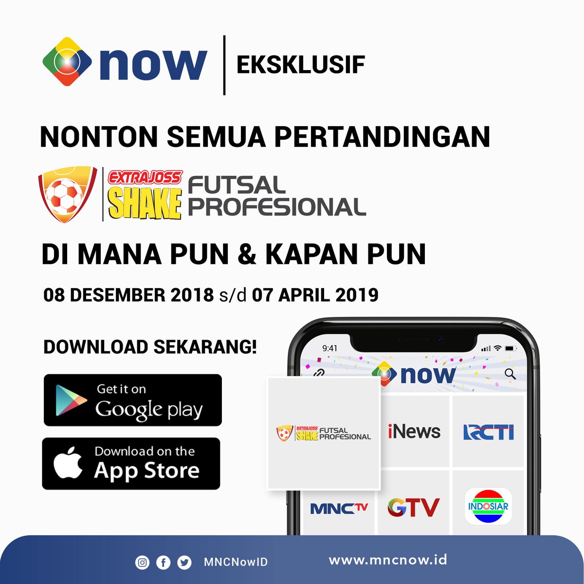 Nonton LIVE pertandingan Liga Futsal Profesional dimana? Hingga 7 April 2019, MNC Now menyiarkan SEMUA PERTANDINGAN Liga Futsal Profesional di ch. Futsal Profesional. Nonton kapan saja dan dimana saja dari aplikasi MNC Now. Download aplikasi MNC Now sekarang cek link pada bio.