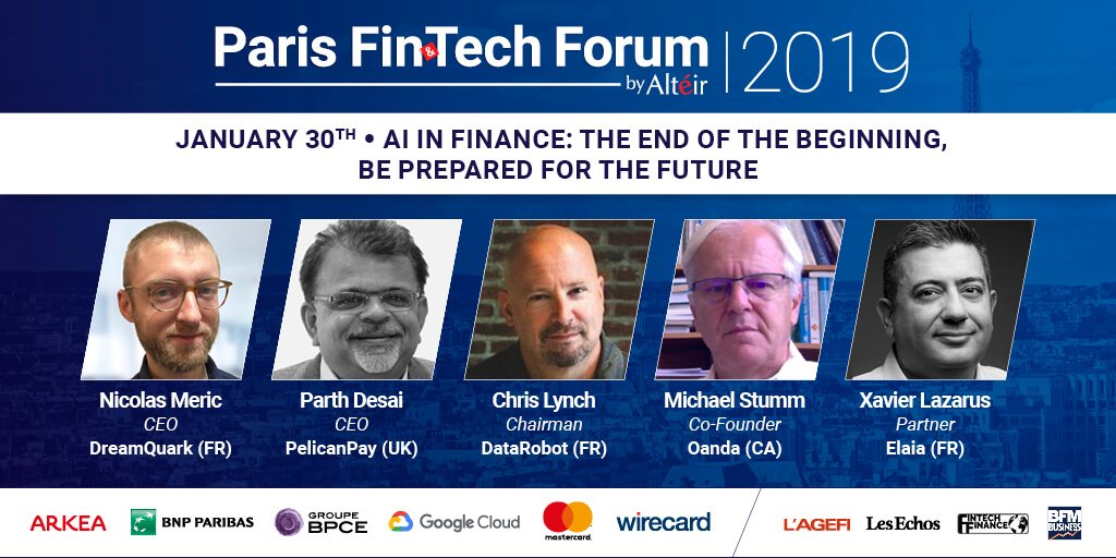 ParisFinForum's tweet image. 30/01 at parisfintechforum.com: AMAZING PANEL with @NicolasMeric1 CEO @DreamQuark , @ParthD_Pelican CEO @Pelican_ai &amp;amp; @Pelican_Pay, @LynchBigData Chairman CEO @AtScale, @stummm Co-founder @OANDA &amp;amp; Xavier Lazarus, Partner @Elaia_Partners
#AI #DeepLearning #machinelearning