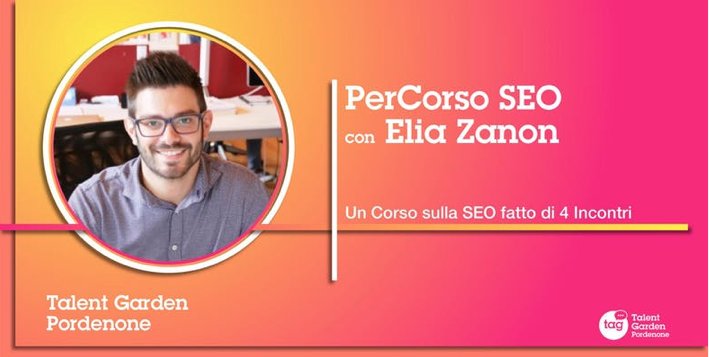 Allora, c'è il "nostro" Elia che, dal 13/2, terrà delle lezioni (4) sulla SEO presso il Talent Garden Pordenone. Se ti interessa, sappi che l'early bird scade il 31/1 e, soprattutto, sappi che ci sono solo 6 biglietti ancora disponibili con lo sconto. (eventbrite.com/e/percorso-seo…)