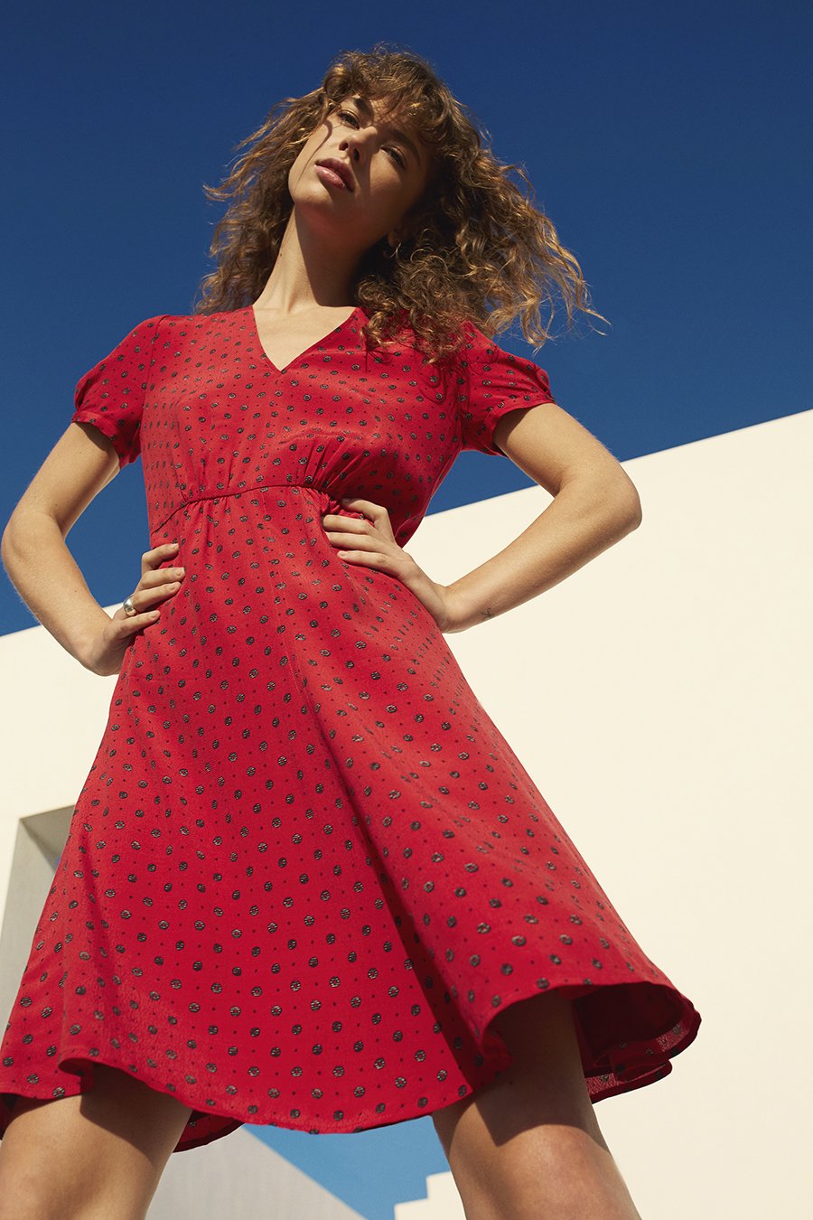 jigsaw african spot tea dress