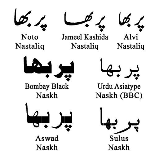 ThankU پربھا for #MyNameInUrdu Here is your name in different #Urdu fonts. #Nastaliq is the real #UrduScript whereas #Naskh is Arabic but supports Urdu also. Top 3 r #UrduNastaliq fonts. @deepsealioness @MahtabNama @indohistoricus @indscribe @deedawar @iamrana @azharwaquar