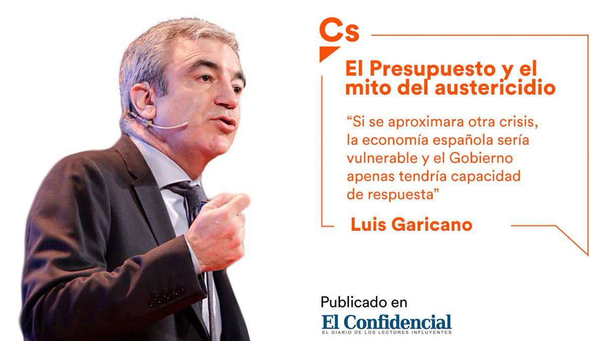 CiudadanosCs's tweet photo. 🗞 @lugaricano ha escrito una tribuna para @elconfidencial reflexionando sobre el debate presupuestario
👉 "Si se aproximara otra crisis, la economía española sería vulnerable y el Gobierno apenas tendría capacidad de respuesta"
📲https://t.co/tpZiMBq8Bd https://t.co/5OjsfQHVKD