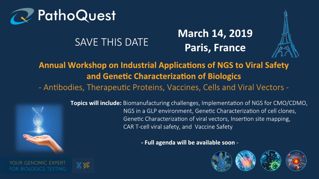 Pathoquest's tweet photo. Save this date - PathoQuest Annual Workshop - March 14, 2019 https://t.co/8SzT9rfNEt