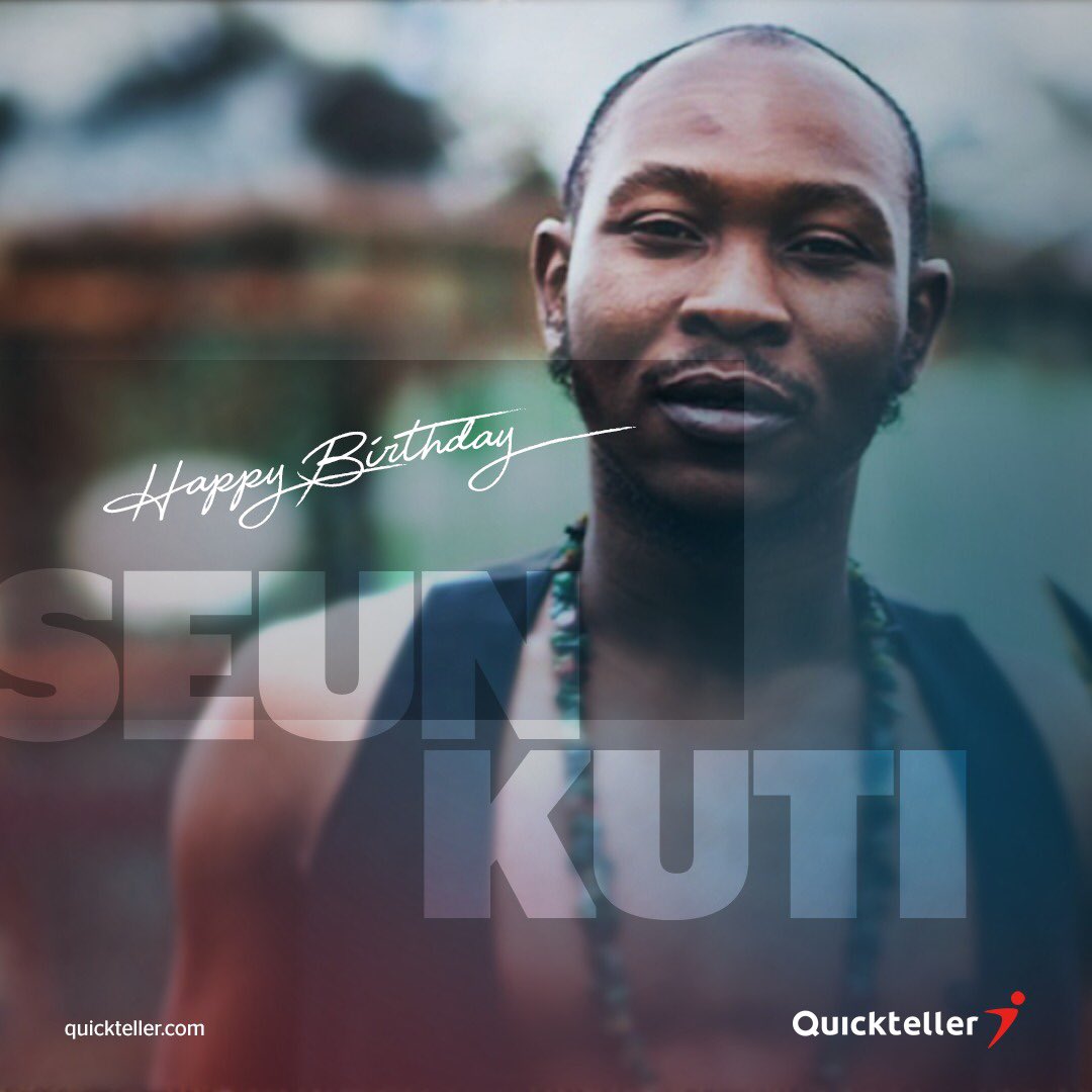 Happy Birthday to energetic performer, instrumentalist and singer, Seun Kuti.   