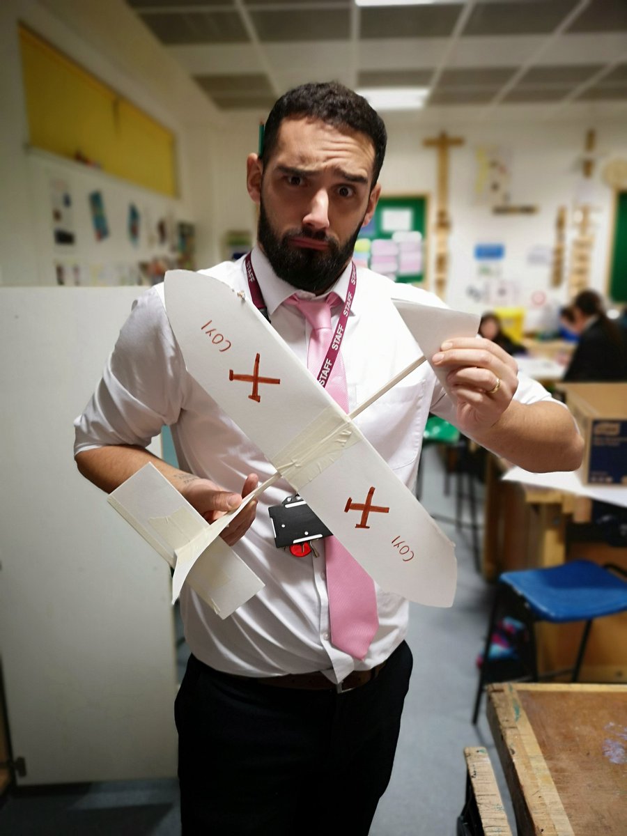 RHADtDept's tweet photo. My fellow #RHASTEMClub partner with our first prototype of a @SmallpeiceTrust powered glider think kit. First launch relatively successful but back to the drawing board for our next attempt. Those magnificent men in their flying machines. @RHADtDept @Royal_Harbour #LoveSTEM https://t.co/FG75LE9OYf