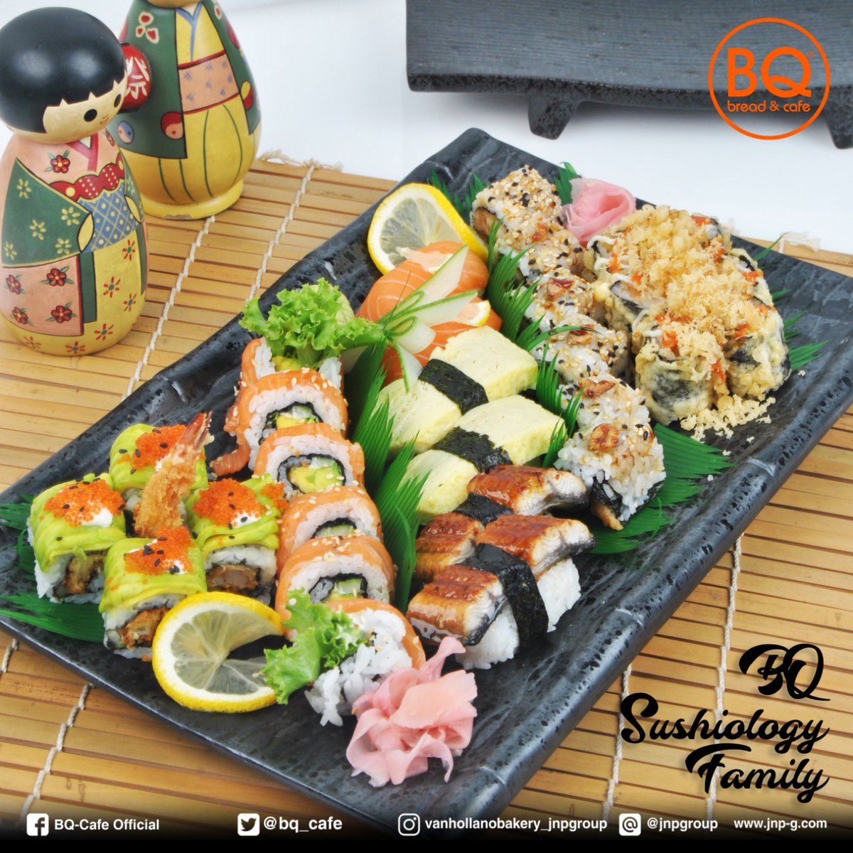 Jam jam rawan bapeeeeerrrr! Eits lapeeeerrrr nih ! 🤭😊
It's sushi time..!! 🍢🍘🍣
Liat menu BQ Sushiology Family kayak gini tuh rasanya jadi ngiler..!
Yummy ! lezatnya BQ Sushiology Family emang tiada duanya, apalagi di makan rame rame jadi makin seru ya geng. 😍