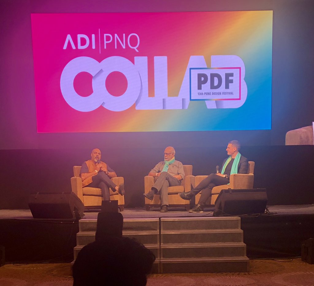 PearlAcademyInd's tweet photo. Nidhip Mehta, Punjab Jhunja and Kevin Gilboe, join in on a panel discussion to reflect upon barriers to collaboration right from student life to cultural differences to working life challenges #collab #PDF2019 #PearlAtPDF #Creativetalks #MadeToCreate https://t.co/vVF6dQ7svB