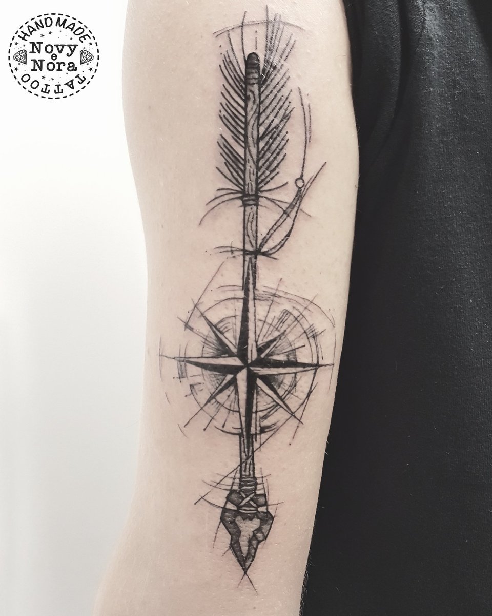 mr-althen:compass-compass-tattoo-traditional-sayings-follow-your-arrow-color