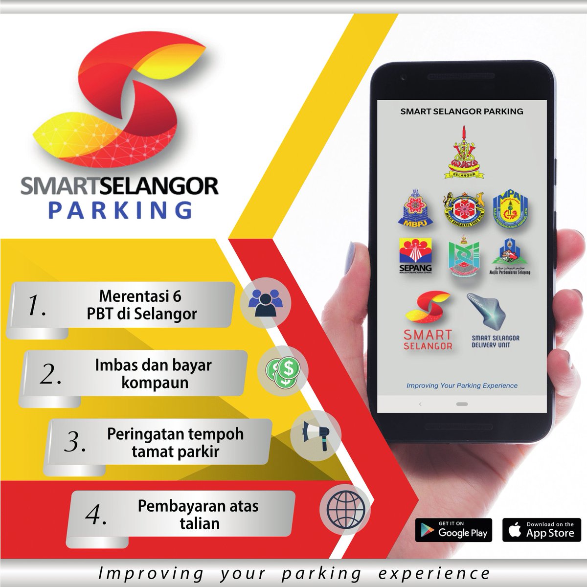 Smart Selangor Twitterren: &quot;Anda kini boleh membayar caj parkir &amp; kompaun  di 6 PBT iaitu Shah Alam, PJ, Sepang, Ampang Jaya, Selayang &amp; Kajang di  Selangor menerusi 1 aplikasi shj. Muat turun