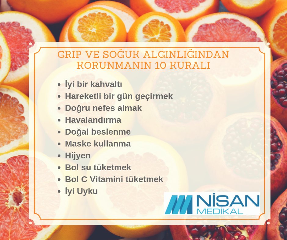 Gripten ve Soğuk Algınlığından Korunmanın 10 Kuralı #grip #soğukalgınlığı #sağlık #nisanmedikal #kış #cuma