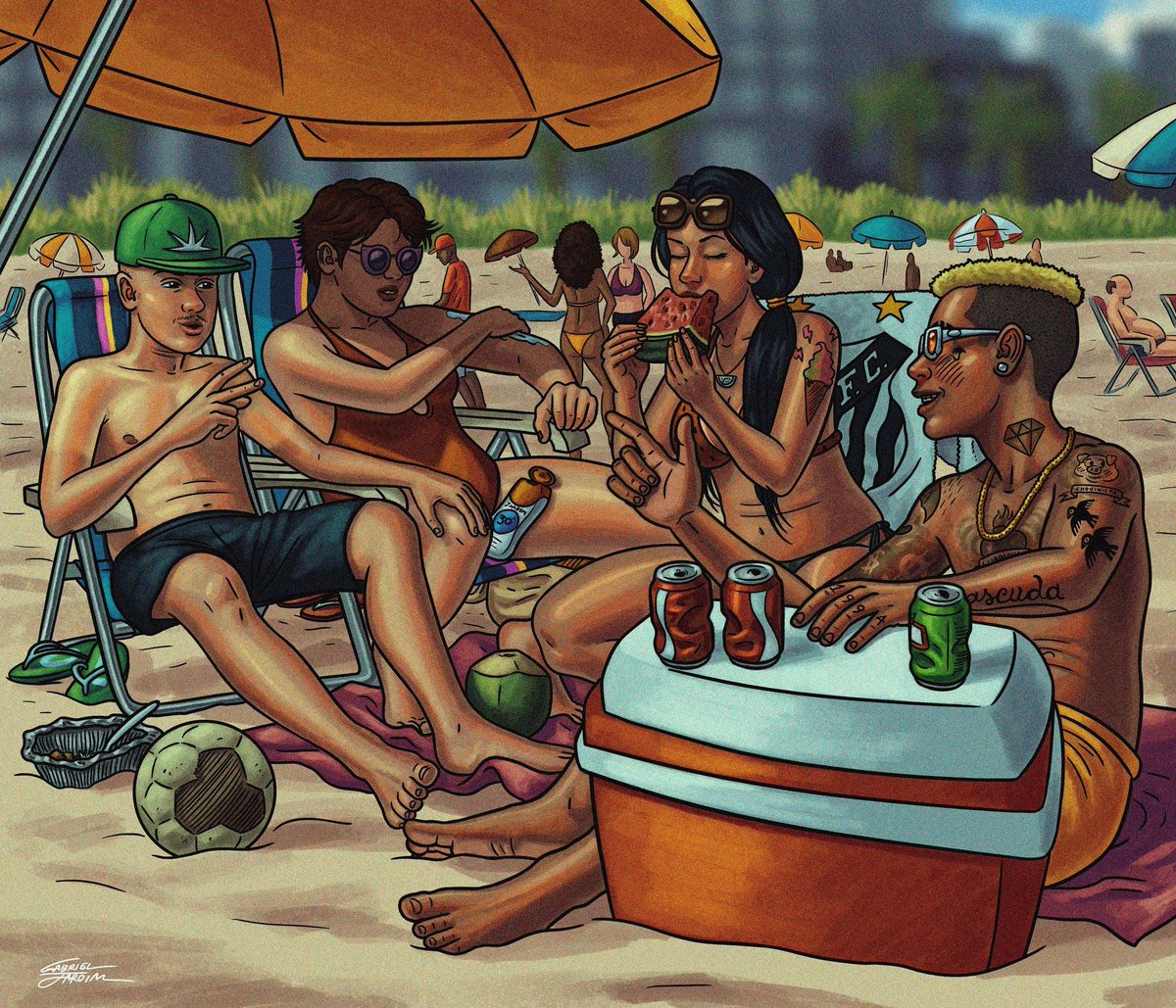 ogabrieljardim's tweet photo. Verão ⛱️🌞 #digitalpaiting #digitalart #turmadomorro #monica #cebolinha #magali #cascao #praia https://t.co/Ld6gX8PsPF