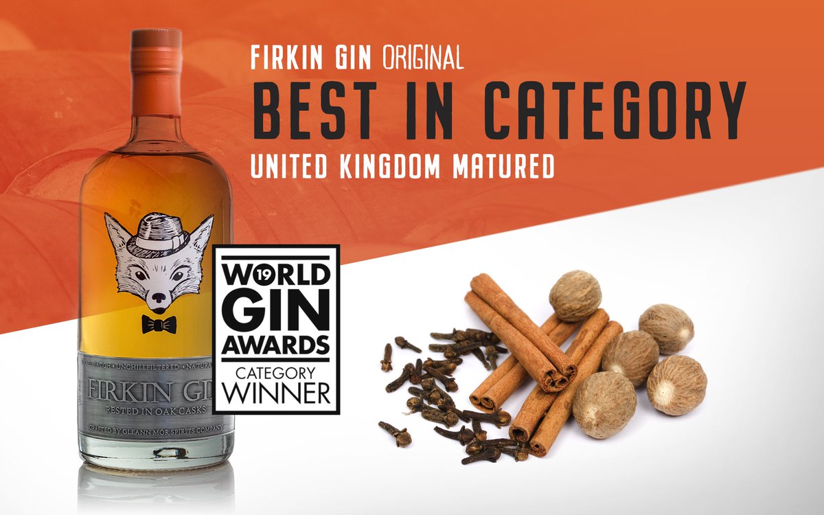 FirkinGin's tweet photo. GIN NEWS! #TeamFox is delighted to announce 
Firkin Rosie won GOLD 🥇  in the 'UK flavoured' category and Firkin Original cask-aged won 'Best  in UK for matured gin' 🥇 at the prestigious #WorldGinAwards  #FirkinFantastic 🥳 https://t.co/NMXWNXfYSZ