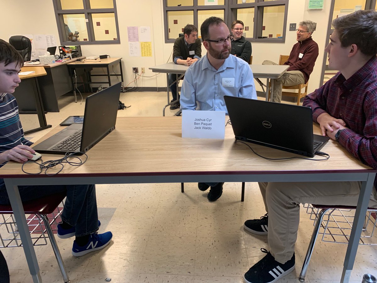 Portsschools's tweet image. At our CTE Department&apos;s first Chamber of Commerce Collaborative event, local technology professionals matched wits and shared tips with our resident Python programmers. #uptocode