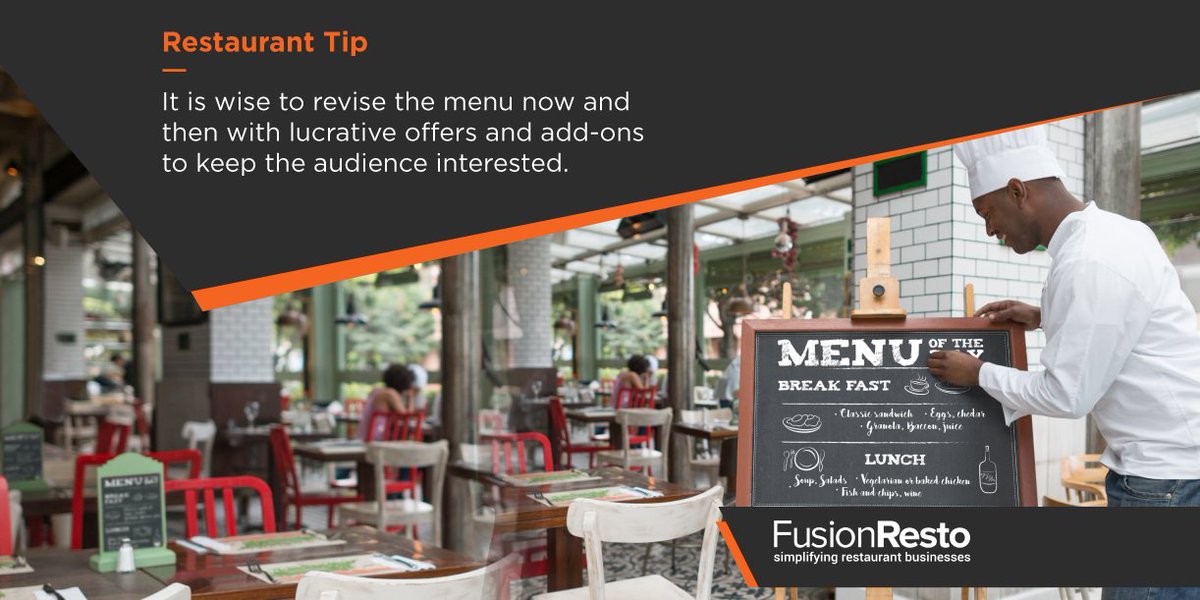 rancelab's tweet photo. Quarterly or half-yearly menu revision keeps the customers interested in your restaurant, thereby increasing the loyalty towards your venture and boosted business. #RestaurantTip https://t.co/e1QzBKqh6z