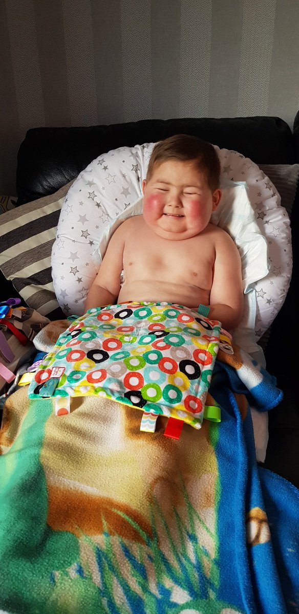 💙 After sleeping for 3 whole days, throwing up all day yesterday &amp; waking up with a temperature of 39.5 my little warrior still manages to smile. He hasn't spoken a single word for 4 days now, I just want to hear his beautiful voice 💙
<a href="/SimonNye1986/">Simon Nye💙💛</a> 
<a href="/billymcgarrell/">william mcgarrell</a>