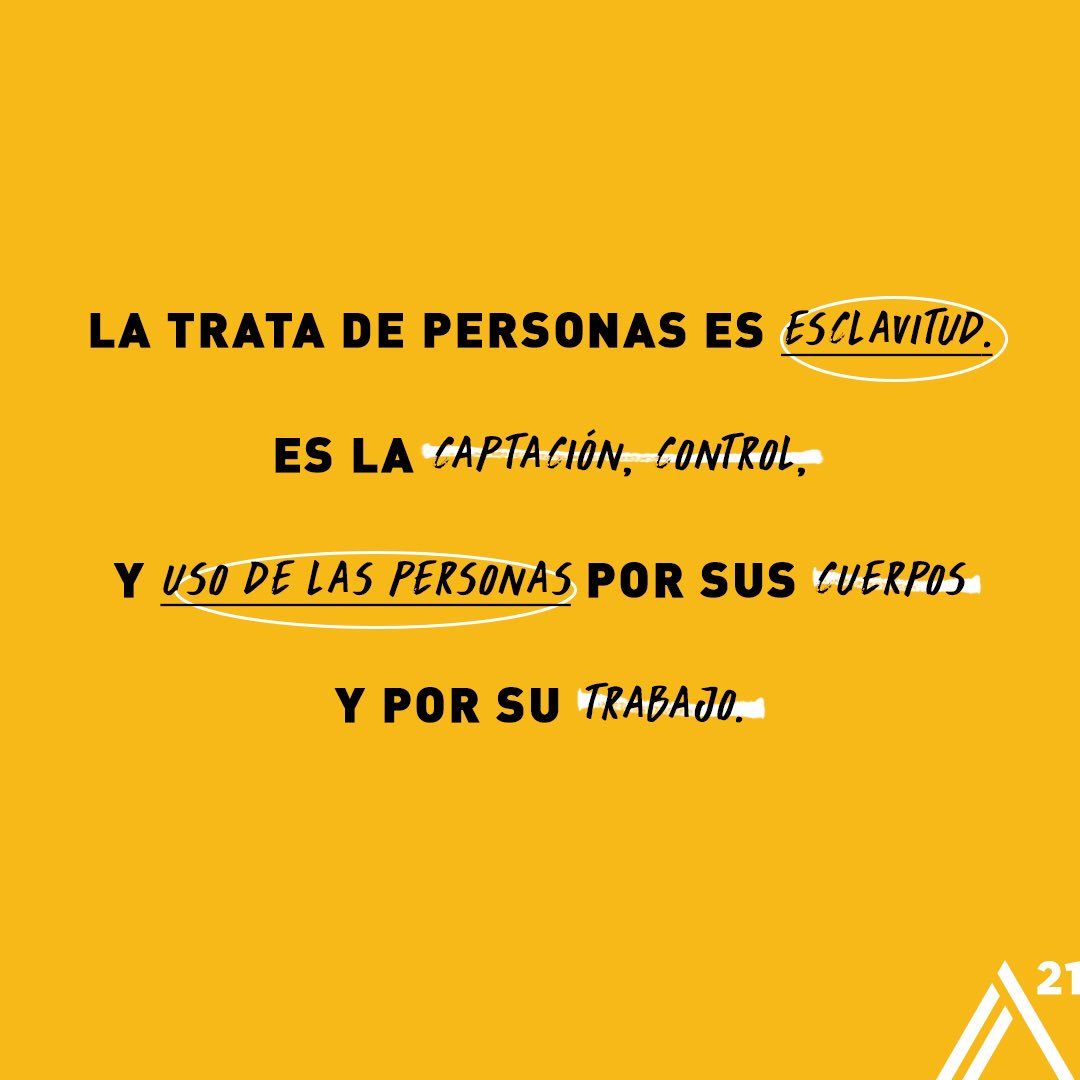 a21spain's tweet photo. #CONOCELOSHECHOS: La #esclavitud es la captación, control y uso de las personas por sus cuerpos y por su trabajo. Juntos, existimos para abolirla en todo lugar y para siempre. 

#AcabaConLaTrata 
#Concienciación
#NoTrates
#A21
@a21 https://t.co/iBMQ2FNhJf