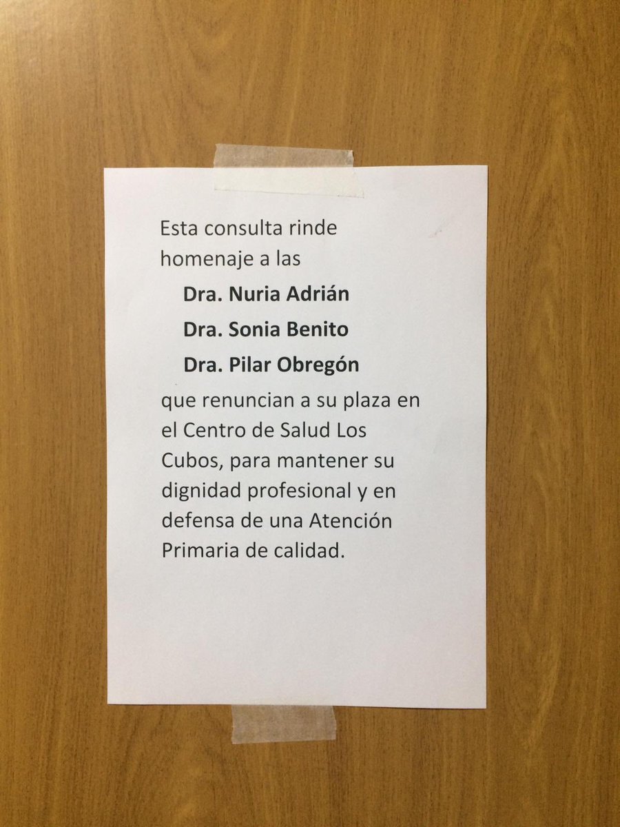 Ebevidencia's tweet photo. Este cartel se puede ver hoy pegado en las puertas de muchas consultas de AP en #Burgos. Las enfermeras las apoyamos y la población también. https://t.co/6R5SjfrpZG