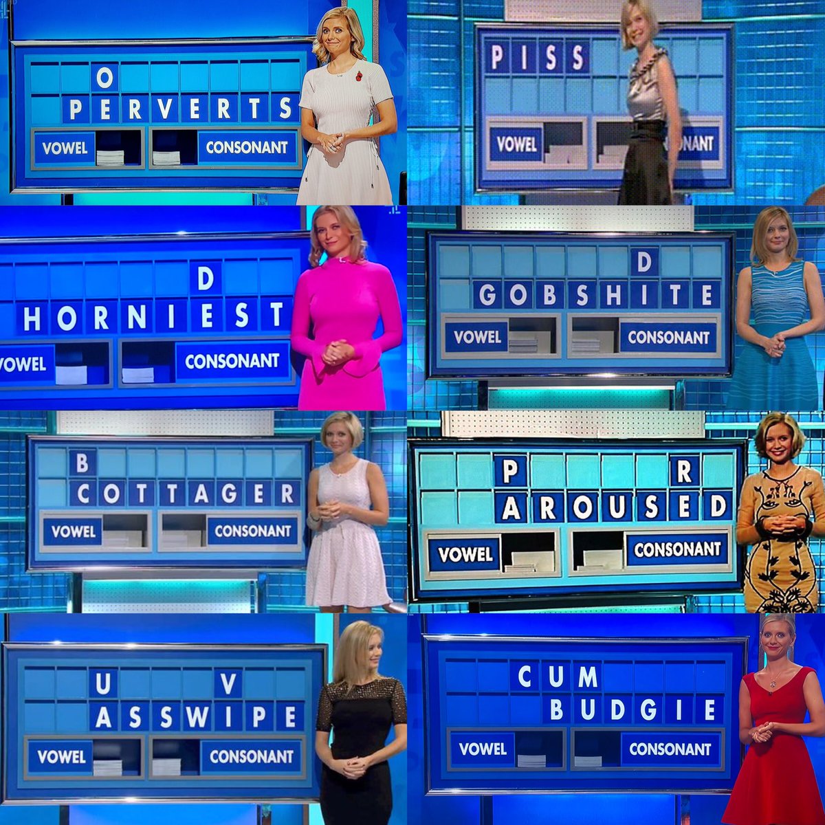 RachelRileyRR's tweet photo. Celebratory 10 years of rude @C4Countdown words as promised! 
Do with them, what you will! 😇🙀😂 https://t.co/0Mseg5jPLp