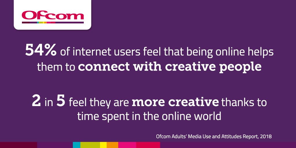 What's one positive thing the internet has helped you achieve, that might not have been possible otherwise? Our study found three in five UK adults agree that the benefits of being online, like encouraging creativity, outweigh the disadvantages. #FeelGoodFriday