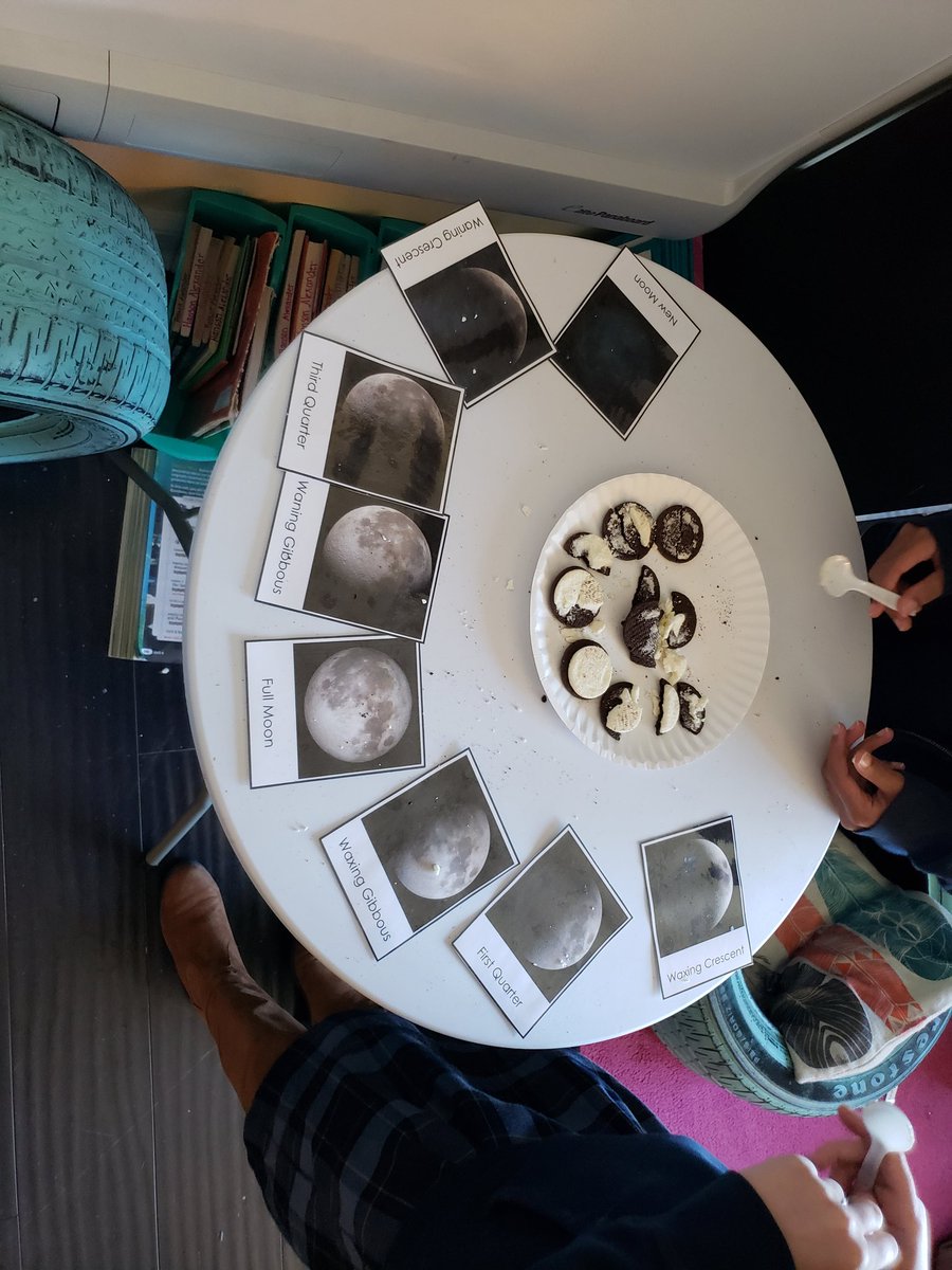 HATribe's tweet photo. Final activity after learning #moonphases #science #4thgrade #Oreomoonphase #FunFriday https://t.co/lpxGCRk86x
