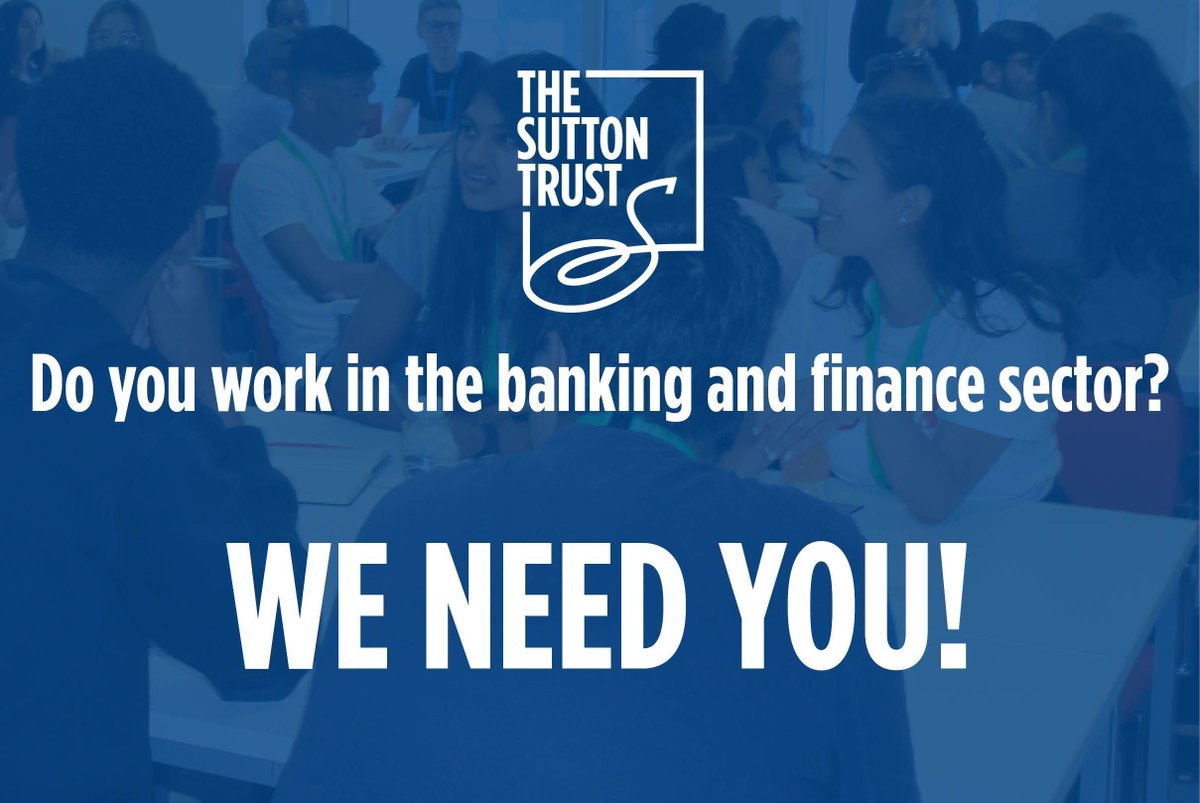 suttontrust's tweet photo. We partner with @warwickuni and @LSEnews to deliver a two-year programme for year 12s interested in banking & finance.
Find out how you can help by getting in contact with our Employability Engagement Manager ellie.newbery@suttontrust.com
#Path2Banking @dbCitizenship https://t.co/xxHbAPKNBH