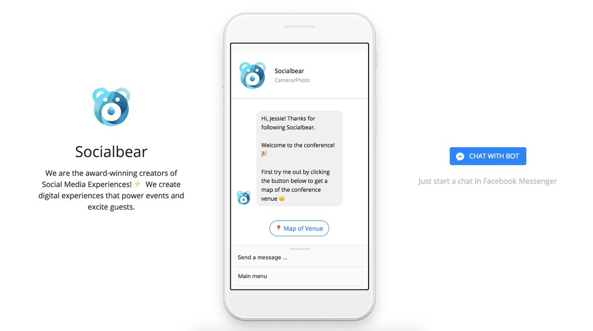 As part of our Innovation Programme, we've created a new type of Facebook chatbot, designed specifically for events. Our bot, Charlie, can give guests a personalised event itinerary, maps, speaker lists, push notifications and more.

If you want to try the beta experience, DM us.