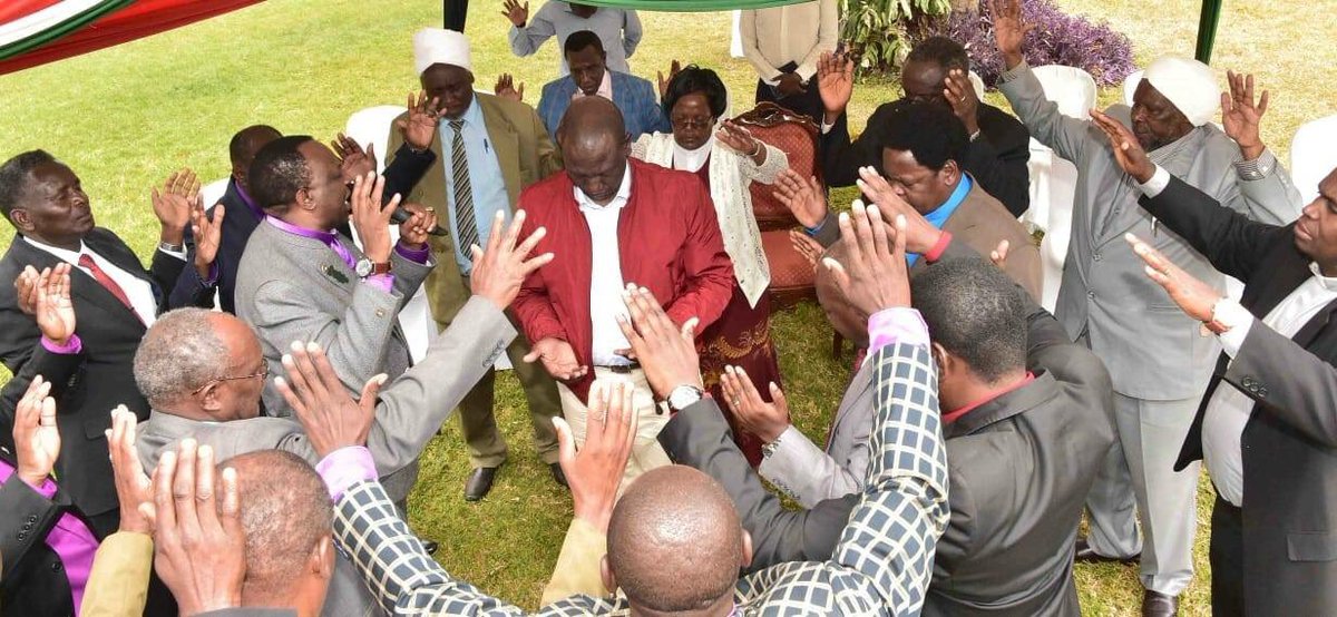 Deputy President Dr. William Ruto during a prayer meeting with religious leaders from the North Rift region led by Bishop Maurice Crowley, Sugoi, UG County.
The church is an institution of harmony, deep faith and servant leadership that breeds oneness and a sense of belonging.