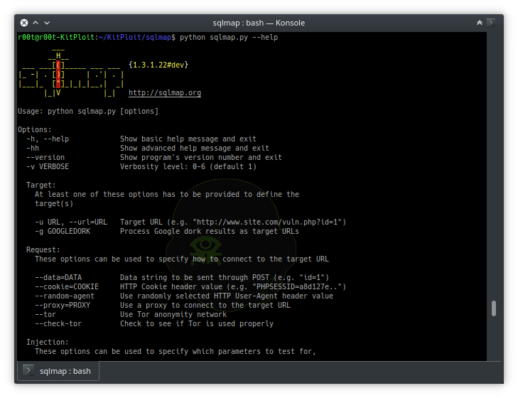 KitPloit's tweet image. SQLMap v1.3 - Automatic SQL Injection And Database Takeover Tool j.mp/2SU2dgV #AdvancedSQLInjection #AutomaticSQLInjection #Mac