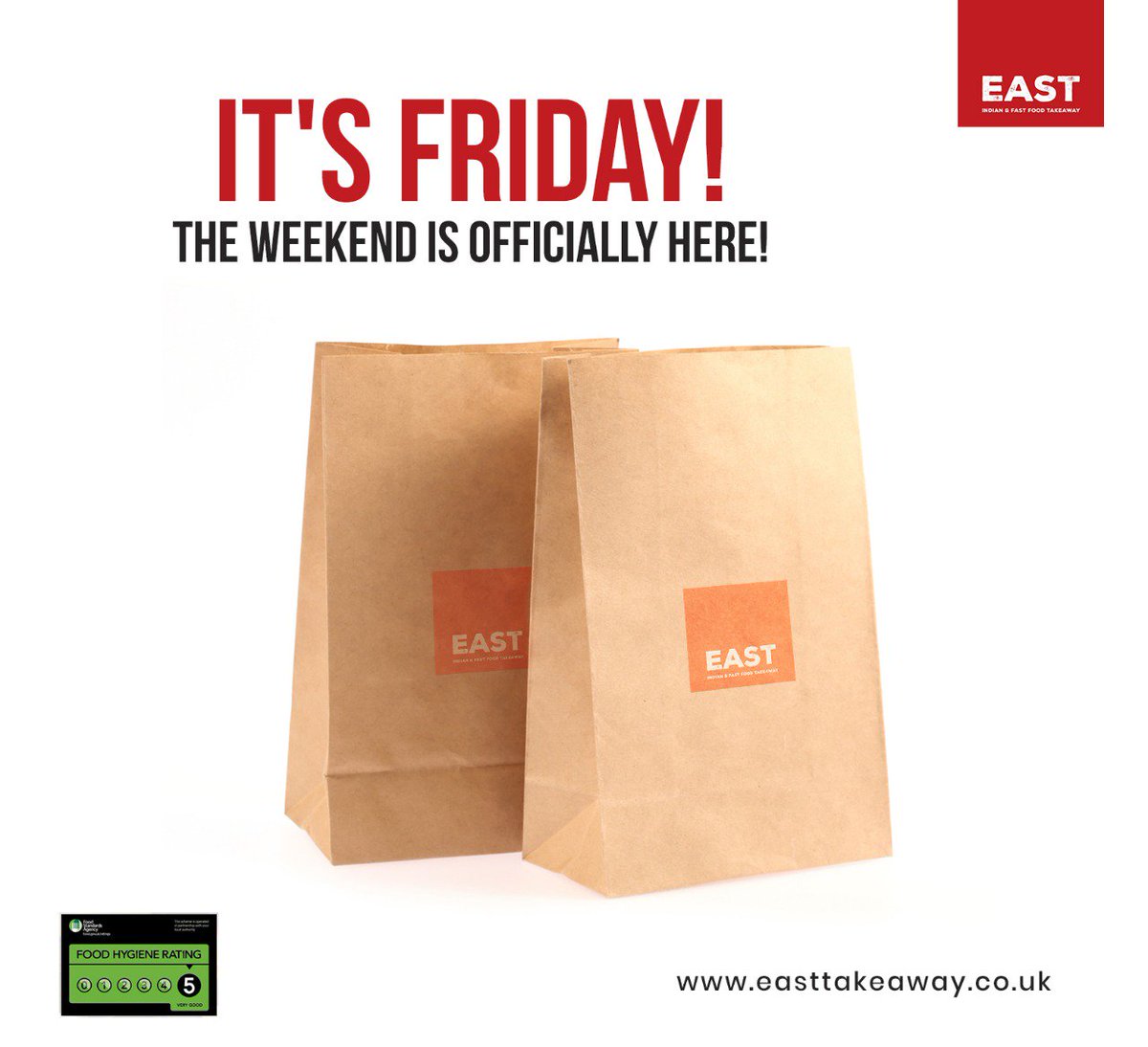 easttakeaway's tweet photo. It's Friday!

The weekend is officially here!

Let us do the hard work and deliver a delicious, freshly prepared hot meal straight to your door. Don't forget you can still use code 'weekday' for an extra 15% off your order!

https://t.co/T1YmvO4Jb5

#east #takeaway #indian https://t.co/6EEJDoqiPY