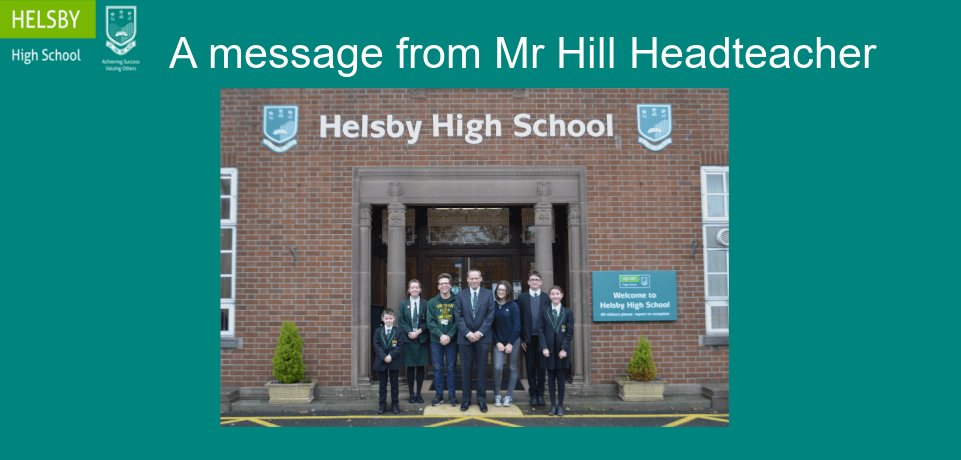 helsbyhigh's tweet photo. A message from Mr Hill Headteacher https://t.co/P1p8deEm5t https://t.co/sIPaLItDzr