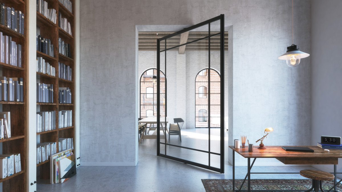 New Year, new product for us - beautiful Internal Pivot Doors!  Fabulous room dividers that can be glazed or paneled.  Contact us today for a quote! #pivotdoors #roomdivider #aluminium