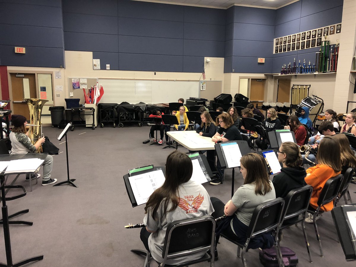 BandsofAHS's tweet photo. Mock auditions for All-District Band Auditions. Looking forward to Saturday. So proud of the students and their growth in this process. @NhcsArts @NewHanoverCoSch @AHSEagle https://t.co/xZXTdqmCOh