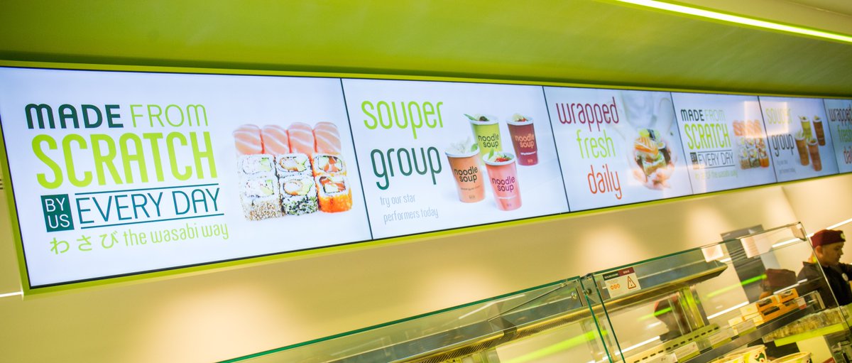 PioneerGroup_AV's tweet photo. #QSR is a perfect opportunity for #digitalsignage. Last year we rolled out some awesome #LCD menu boards for @Wasabi_UK using @LGUK #ultrastretch displays. https://t.co/NHpm2NTebp https://t.co/xJdOwWNgNn