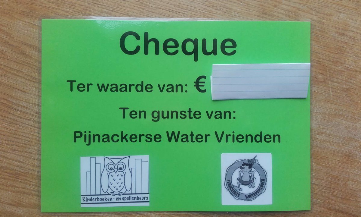 Zondag 13 jauari gaan we de cheque overhandigen aan de Pijnackerse Watervrienden. Spannend!!!