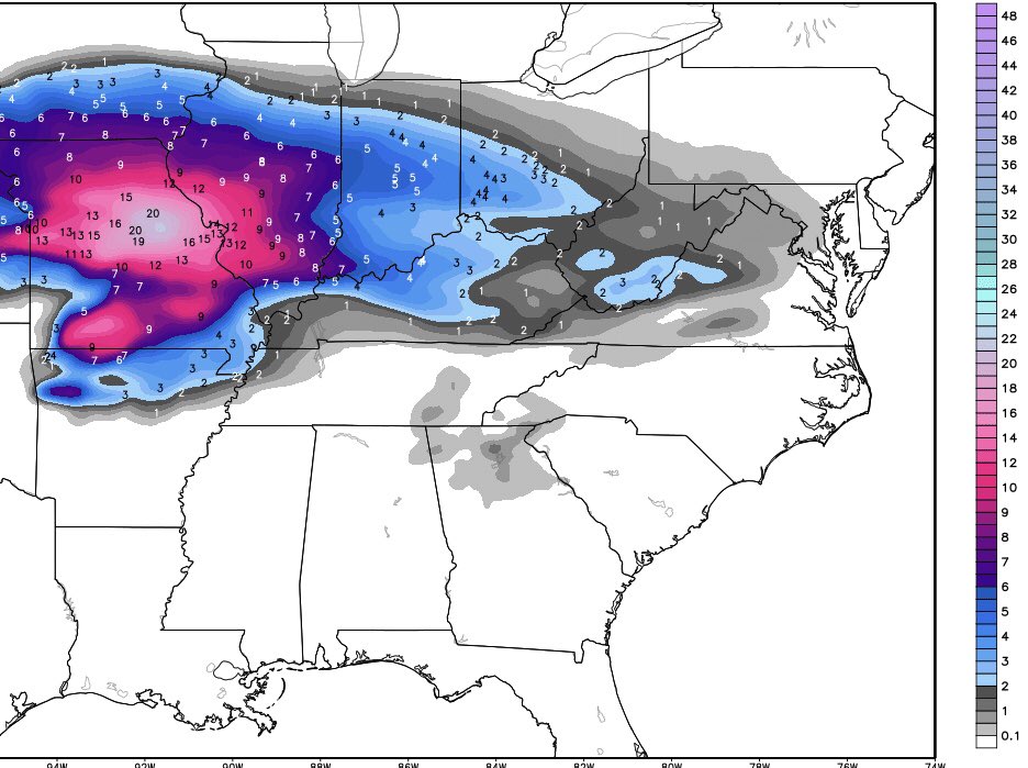 Kentuckyweather's tweet image. The NAM continues to be fairly impressive with the initial snowfall tonight into Saturday morning. Widespread 2”-4” with the potential more than 4” in some areas.That Winter Storm Warning may have to come a smidge farther south.  (Snow map only through Saturday AM) #kywx