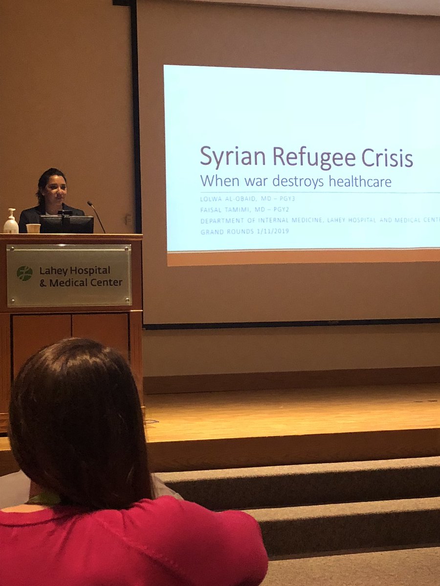 Lolwa Al-Obaid, MD | د. لولوة العبيد (@lolwaalobaidmd) on Twitter photo Honored to have been able to give Grand Rounds on a topic so close to my heart. <a href="/LaheyMedicine/">Lahey Medicine</a> <a href="/LaheyHospital/">Lahey Hospital</a> #somedocs #syrianrefugeecrisis Honored to have been able to give Grand Rounds on a topic so close to my heart. <a href="/LaheyMedicine/">Lahey Medicine</a> <a href="/LaheyHospital/">Lahey Hospital</a> #somedocs #syrianrefugeecrisis